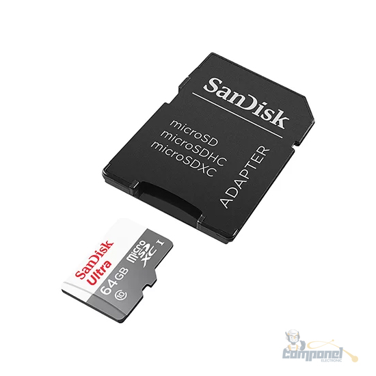 Cartão de Memória Micro SD Sandisk 64GB Class 10 + Adaptador